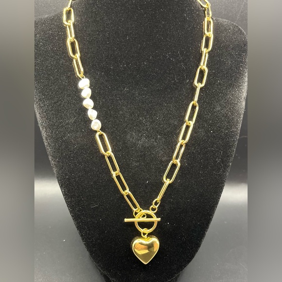 Paperclip Necklace with Heart - Picture 2 of 3